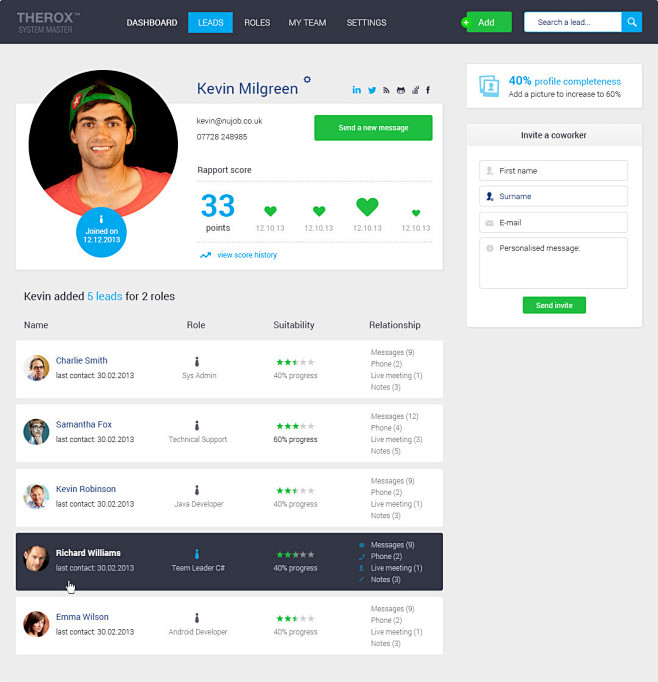 CRM UX / UI for new ...