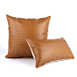 北欧宜家样板房咖啡色抱枕客厅沙发皮革靠枕卧室简约现代创意靠垫-淘宝网