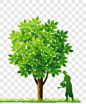 绿色人物剪影绿树浇水植树节元素节日元素PNG图片➤来自 PNG搜索网 pngss.com 免费免扣png素材下载！