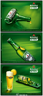 给力创意广告：喜力啤酒平面广告，还能比这更新鲜？