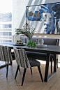 penthouse in blackfriars with feature art and contemporary dining chairs 