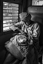 sungsooleephoto:

an old man sitting in the train  , Jodhpur , India - april 2013