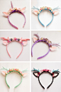 Cupcake's Clothes: handmade deer and unicorn alice bands. A black and pink one would match Milky-chan perfectly.