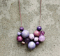Statement necklace, purple, lilac, bubble, bib necklace, wooden bead necklace, chunky necklace, contemporary, woven bead necklace, fashion.