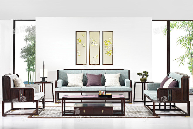和·空纳万境168C沙发组合-新中式家具...