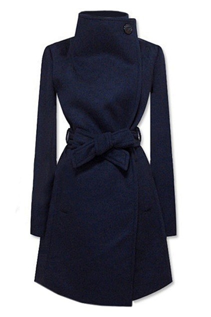 Lapel Dark Blue Coat