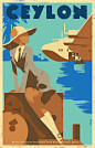 Ceylon Posters : Travel Poster for Government Travel Bureau Colombo, Ceylon 