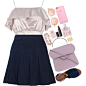 A fashion look from July 2016 featuring cami crop top, pleated miniskirt and Tory Burch. Browse and shop related looks.