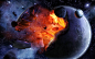 Moon crash explosions outer space planets wallpaper (#114730) / Wallbase.cc