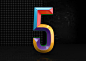 Colourful Numbers : Numbers made for the second edition of www.36daysoftype.com
