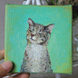 原创纯手绘动物油画 油画猫咪 宠物油画订制 无框礼品油画