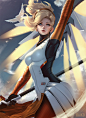 Mercy, Sean Tay : Art I did for the awesome Lucie Pohl, voice of Mercy in Overwatch  It is available as a print from her at conventions!

Facebook: http://facebook.com/raikoart 
Twitter: http://twitter.com/raikoart 
Instagram: http://instagram.com/raikoar