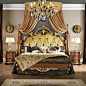 Double bed / classic / with upholstered headboard / in wood BELLA VITA  Modenese Gastone Luxury Classic Furniture
