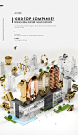 1000 TOP COMPANIES // FOCUS MAGAZINE COVER ILLUSTRATION : Cover illustration the German magazine - Focus. Based on the top 1000 companies to work for in 2016