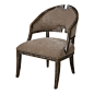 Uttermost - Onora Armless Chair - This plush, armless chair invites you to have a seat and stay awhile. The stylish, Greek key-inspired frame tells a story all its own with the toffee chipped paint under a nutmeg stained wood grain. This chair is cool, co