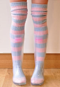 Transparent Festival Wellies with Sugarmouse Stripe Socks