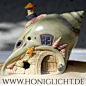 Muschelhaus Windlicht von Honiglicht-Keramik