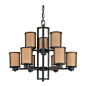 Nuvo Lighting - Nuvo Lighting Odeon 6 + 3-Light Chandelier with Parchment Glass - The Odeon collection is classically modern. This collection's design reflects the Art Deco style and its geometric origins. The chandeliers in this collection feature the ab