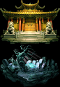 中国风古建筑原画【小倩来了】中国神话风参考游戏美术素材资源/UI音效特效CG设定-淘宝网