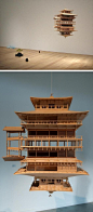 Reflection Model (Japanese cypress, wire), Takahiro Iwasaki, 2001
