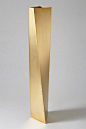 ZAHA HADID for Alessi : 'Crevasse' Vase, Italy, 2005 | From the limited edition of 999; stainless steel with gold PVD matt coating; 42 cm height | MODERNITY of Stockholm
