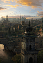 Ancient city matte painting on the Behance Network