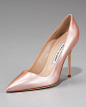 Manolo Blahnik<br/>Point-Toe Metallic Patent Pump