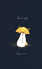 晚安 文字 英文 温暖 壁纸 治愈系插画 北极熊 图：冬眠的xiang