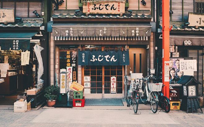 日本 街道 街景 乡村风景 商铺