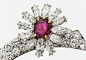 CARTIER PARIS Ruby and Diamond Brooch image 3