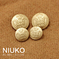 NIUKO辅料 金色高档金属纽扣服装辅料设计20mm亚光高端精致钮扣子-淘宝网