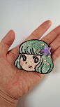 刺繍ブローチ ☆おとめちっくなミントちゃん☆