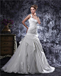 One Shoulder Floor Length Satin Wedding Dress