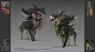 Path of Fire- Mounts, Carlyn Lim : More mounts explorations. With some of these i was thinking they were more naturalistic, like ambient creatures you could capture (with the right bait/food) to ride on. Players could see some running in a herd, others as