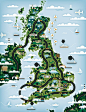 英国国家地图插画