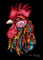 Rooster 2017 with Doodle Style Ornaments : My personal symbol of the coming 2017, decorated with ornaments with all my love. I hope this whimsical bird will bring only good things for all of us =)