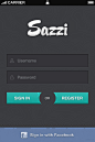 Sazzi深灰色纹理App登录界面设计 登录界面手机界面 #采集大赛#