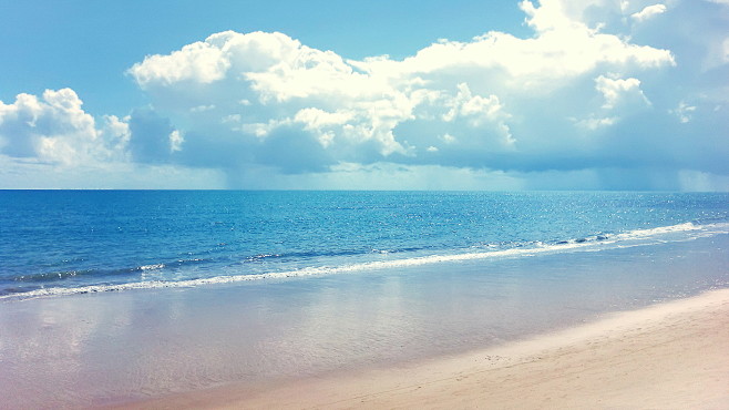清新蓝色海滩 大海 素材背景图片