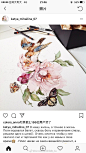 分享来自INS：katya_mihailina_07 的水彩花卉作品。 水彩花卉#水彩素材#水彩 ​​​​
