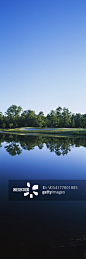 Lake on a golf course, Blue Heron Pines Golf Club, Galloway Township, New Jersey, USA_创意图片