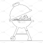 烤肉架,炊具,连续性,概念,线条,煤,格子烤肉,热,清新,午餐