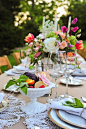 Flowers, fruit, vegetables and herbs for luscious table centerpieces.