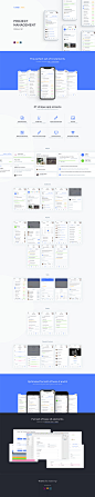 #UI设计# #UI模版# 
一套完美的项目管理应用APP UI KITS[iPhone X,Sketch,XD,PSD]