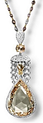 Carnet yellow diamond and diamond pendant