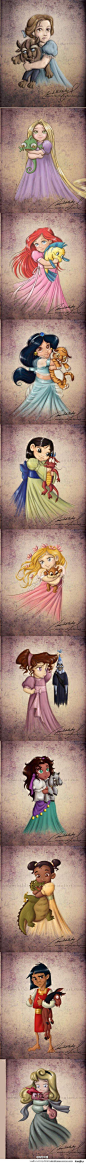 #灵感 插画#迪士尼的公主与宠物http://t.cn/zjt7WbP