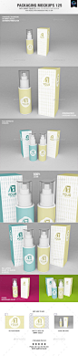 PSD样机化妆品护肤品瓶子喷雾瓶子包装设计效果图 Vi品牌智能贴图
