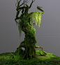 Old Growth Tree Tutorial Renders!, Tyler Smith : Some renders of the final result of my new tutorial series on making old growth moss covered tree assets for games.  I go through the entire creation process of making old growth trees and foliage using Zbr