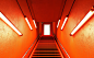 General 2559x1571 photography orange stairs neon lights Mirror's Edge