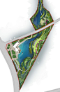 建筑设计素材网---水彩手绘风格-园林景观彩色总平面素材