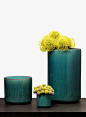 Teal linen look glazed ceramic vases modern floral arrangements florist shop display wedding event bar restaurant flower bouquet home accents decor: 